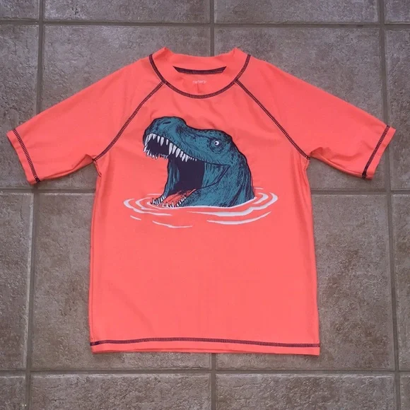 Carter’s Boys Dinosaur Rash Guard and Swim Shorts Trunks - Picture 3 of 12